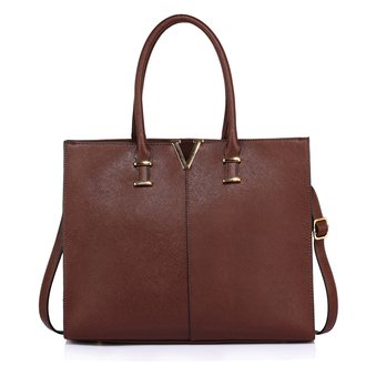 AG00319C - Coffee Fashion Tote Handbag