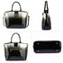 AG00329 - Silver Patent Two-Tone Handbag