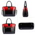 AG00329 - Red Patent Two-Tone Handbag