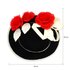 AGF00227 - Red / Black / Ivory Flower Hat Fascinator