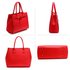 AG00447 - Red Tote Handbag Features Buckle Belts