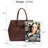 AG00447 - Coffee Tote Handbag Features Buckle Belts