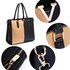 AG00420 - Black / Nude Split Design Tote Handbag