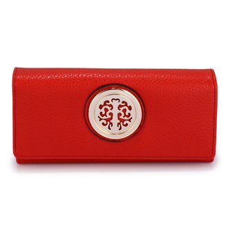 LSP1039A - Red Purse/Wallet with Metal Decoration