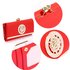 LSP1068A - Red Kiss-Lock Purse/Wallet with Metal Decoration