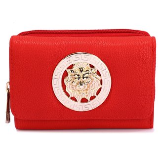 AGP1064A - Red Purse/Wallet with Metal Decoration