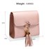 AGC00348 - Pink Flap Clutch Purse With Tassel