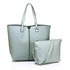 AG00548 - Blue Shoulder Bag With Silver Metal Work And Removable Pouch