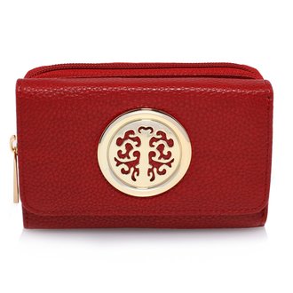 AGP1052A - Burgundy Purse/Wallet with Metal Decoration