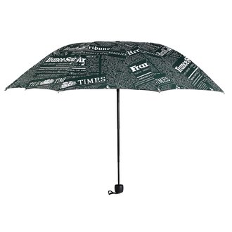 AGU0013 - Green Newspaper Print Manual Open Umbrella