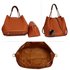 AG00190 - Brown Hobo Bag With Faux-Fur Charm