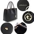 AG00559 - Black Grab Tote Handbag With Gold Metal Work