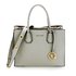 AG00559 - Grey Grab Tote Handbag With Gold Metal Work