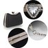 AGC00360 - Black Hard Case Diamante Crystal Clutch Bag