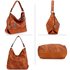 AG00556 - Brown Butterfly Hobo Bag With Black Metal Work
