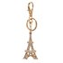AGCK1049 - Sparkly Gold Metal Crystal Eiffel Tower Bag Charm