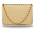 AGC00369 - Gold Flap Evening Clutch Bag