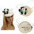 AGF00241 - Ivory / Purple / Green Mesh Feather Hat Fascinator