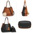 AG00190A - Black / Brown Hobo Bag With Faux-Fur & Tassel Charm