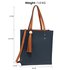 AG00594 - Navy / Brown Fashion Tote Bag With Tassel