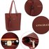 AG00612 - 3 Pieces Set Burgundy Women's Fashion Handbags