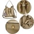 AG00591S - Gold Drawstring Tote Bag With Faux-fur Bag Charm
