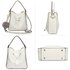 AG00591S - White Drawstring Tote Bag With Faux-fur Bag Charm