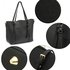 AG00595 - Black Anna Grace Fashion Tote Bag With Tassel