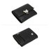 AGP1103 - Black Flap Metal Butterfly Design Purse / Wallet