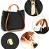 AG00610 - 3 Pieces Set Black / Tan Women's Fashion Handbags