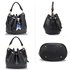 AG00615 - Black Drawstring Bucket Bag With Pouch