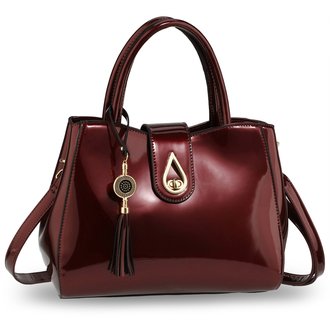 AG00650 - Burgundy Tassel Shoulder Handbag