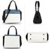 AG00694 - White / Black / Blue Women's Shoulder Handbag