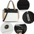 AG00694 - White / Black / Nude Women's Shoulder Handbag
