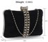 LSE0049 - Wholesale & B2B Gorgeous Black Crystal Strip Clutch Evening Bag Supplier & Manufacturer