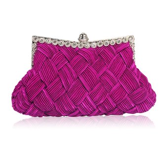 LSE0079 - Purple Crystal Evening Clutch Bag