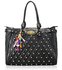 LS4010 - Black Quilted  Tote Bag With Crystal Decoration