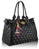 LS4010 - Black Quilted  Tote Bag With Crystal Decoration