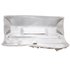 LSE0078 - Ivory Ruched Satin Clutch With Crystal Flower