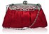 LSE0089 - Red Crystal Satin Evening Clutch