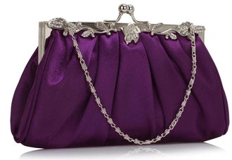 LSE0098 - Purple Crystal Evening Clutch Bag