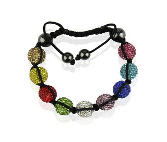 LSB0017-Multi colour Shamballa Bracelet Crystal-Disco Ball Friendship Bead