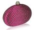 LSE00124 - Pink Diamante Hardcase Clutch Bag
