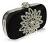 LSE00134- Wholesale & B2B Black Sparkly Crystal Satin Clutch purse Supplier & Manufacturer