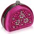 LSE00153 - Pink Beaded Pearl Rhinestone Clutch Bag