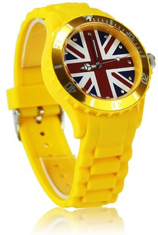 LSW007-Wholesale & B2B Unisex Yellow Union Jack Watch Supplier & Manufacturer
