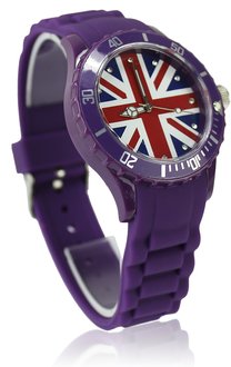 LSW007-Wholesale & B2B Unisex Purple Union Jack Watch Supplier & Manufacturer