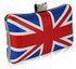 LSE00159-Union Jack Clutch Bag With Crystal-Encrusted  Clasp