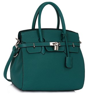 LS00140 - Teal Padlock Tote With Long Strap
