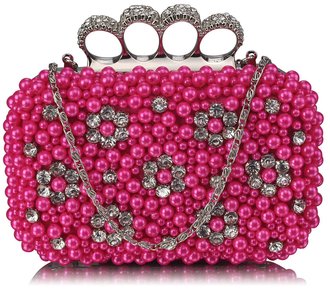 LSE00158- Wholesale & B2B Pink Women's Knuckle Rings Clutch With Crystal Decoration Supplier & Manufacturer